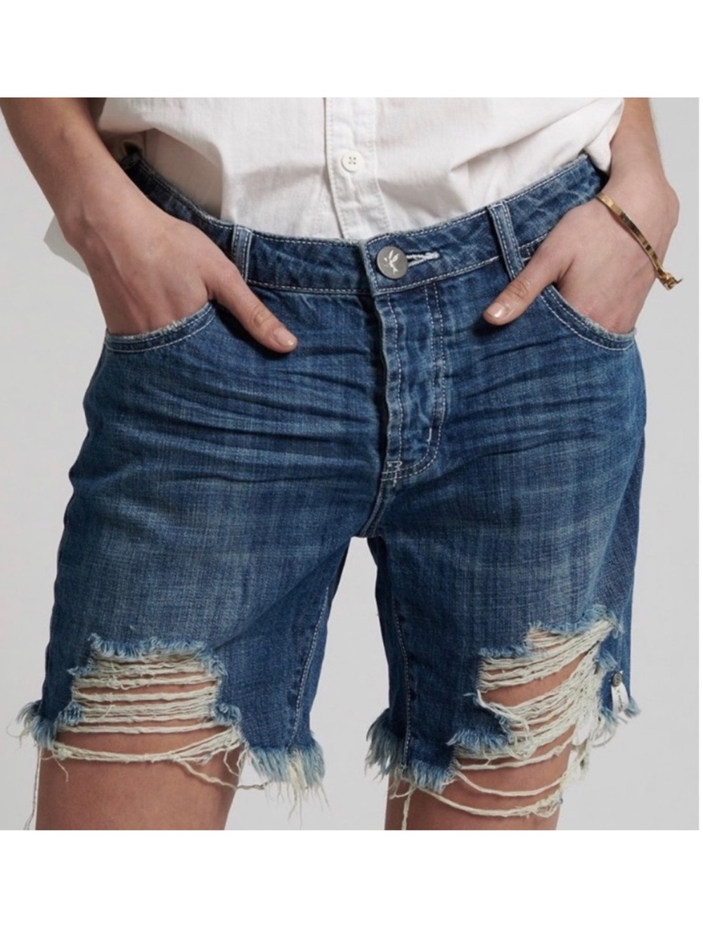 One Teaspoon Rodeo Blue Stevies Distressed Denim Women’s Shorts